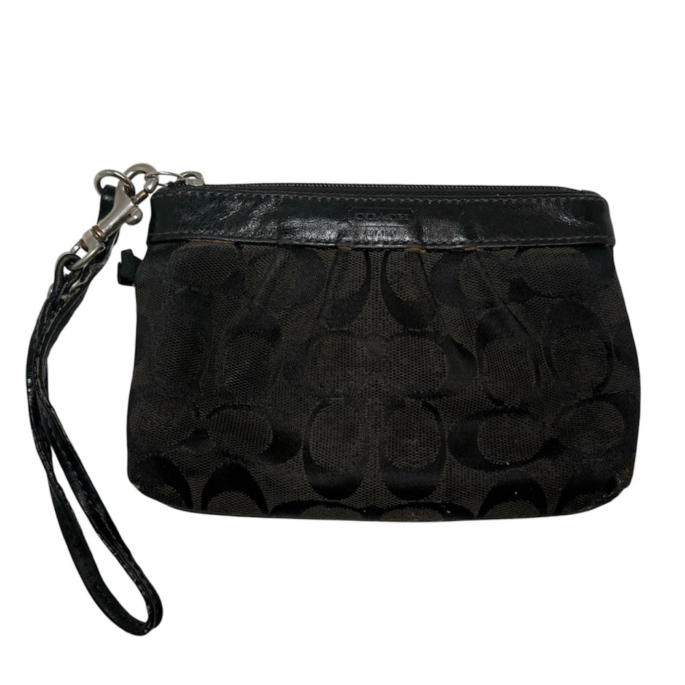 Coach Black Signature Wristlet